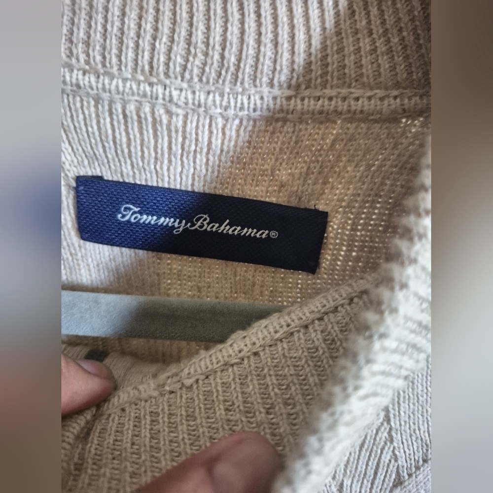 Tommy Bahama Men's Cream Sweater - Picture 3 of 8